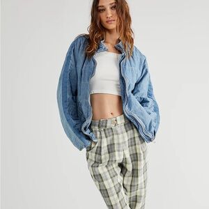Free People Dolman Quilted Denim Jacket